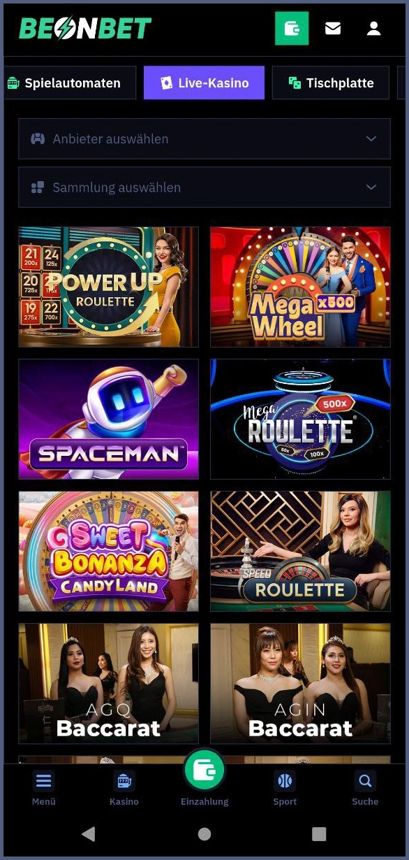 Live-Dealer-Spiele bei HertzBetz Casino